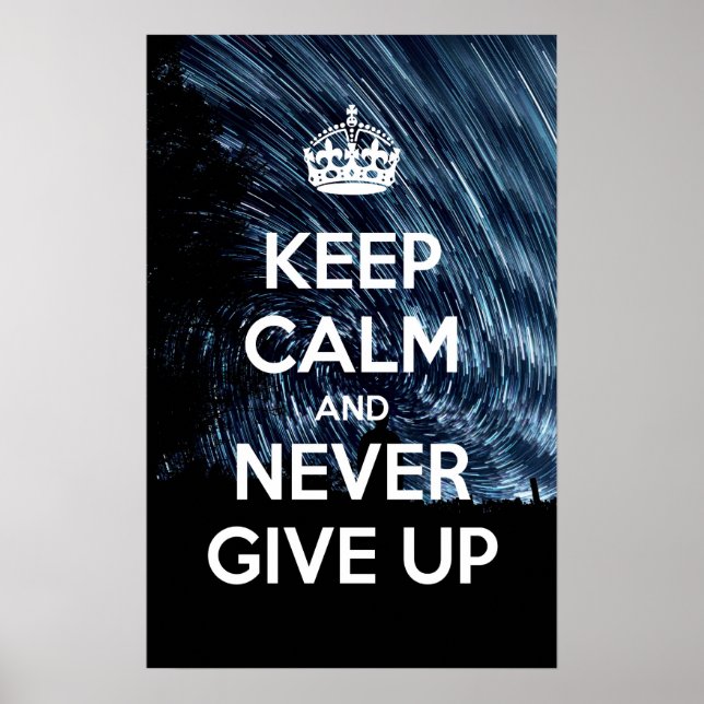 Poster Restez calme et n'abandonnez jamais (Devant)