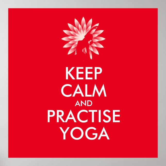 Poster Restez calme et pratiquez le yoga (Devant)