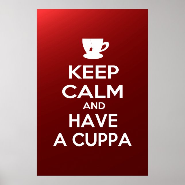 Poster Restez calme et prenez un cuppa (Devant)
