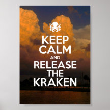 Restez calme et relâchez l'affiche Kraken