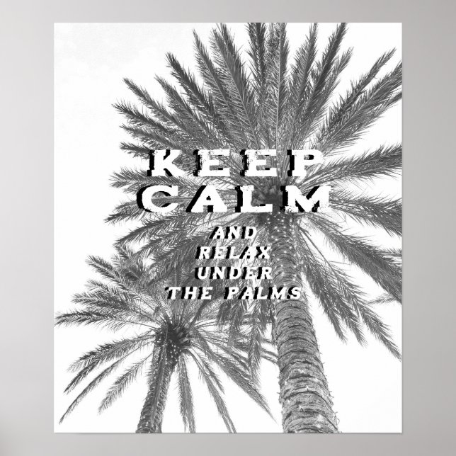 Poster Restez Calme Et Relaxez-Vous Sous La Citation Trop (Devant)