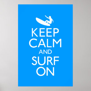 Poster Restez calme et Surf sur l'affiche