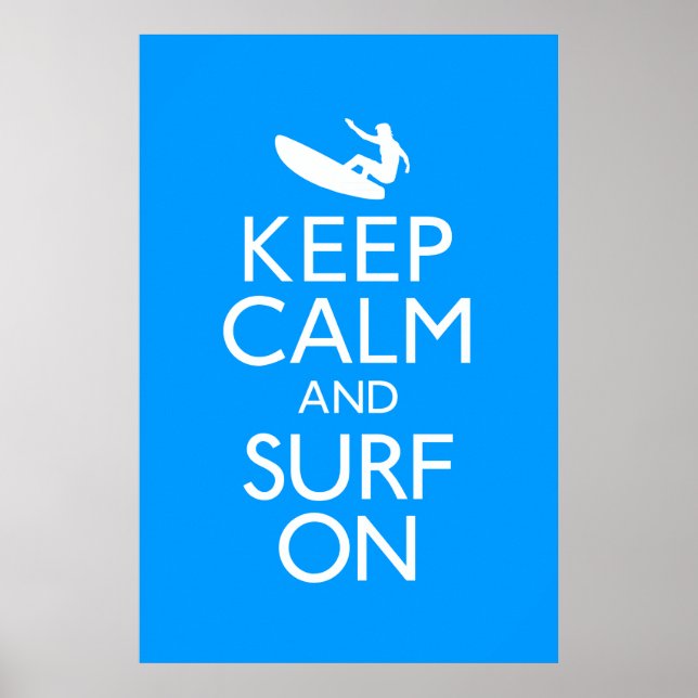Poster Restez calme et Surf sur l'affiche (Devant)
