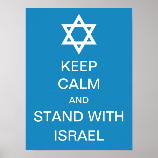 Poster Restez calme et tenez-vous avec Israël (Devant)