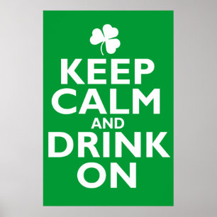 Poster Restez calme Jour de la Saint Patrick Humour