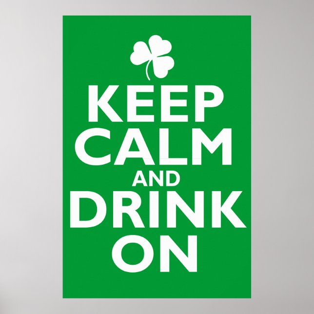 Poster Restez calme Jour de la Saint Patrick Humour (Devant)