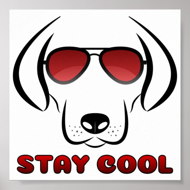 Poster Restez Cool - Chien (Devant)