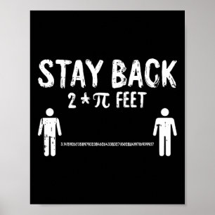 Poster Restez de retour Pi-day Funny 3.14 Symboles de mat
