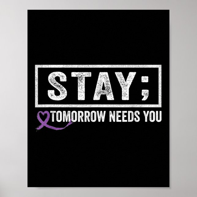 Poster Restez demain a besoin de vous Semicolon Suicide P (Devant)
