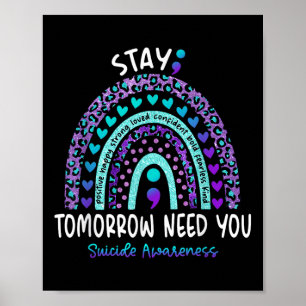 Poster Restez demain Besoin de vous Rainbow Suicide Sensi