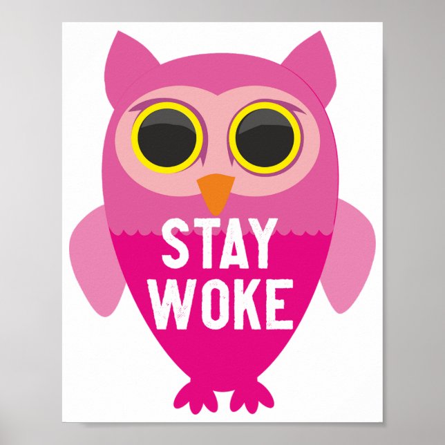 Poster Restez éveillé hibou (Devant)