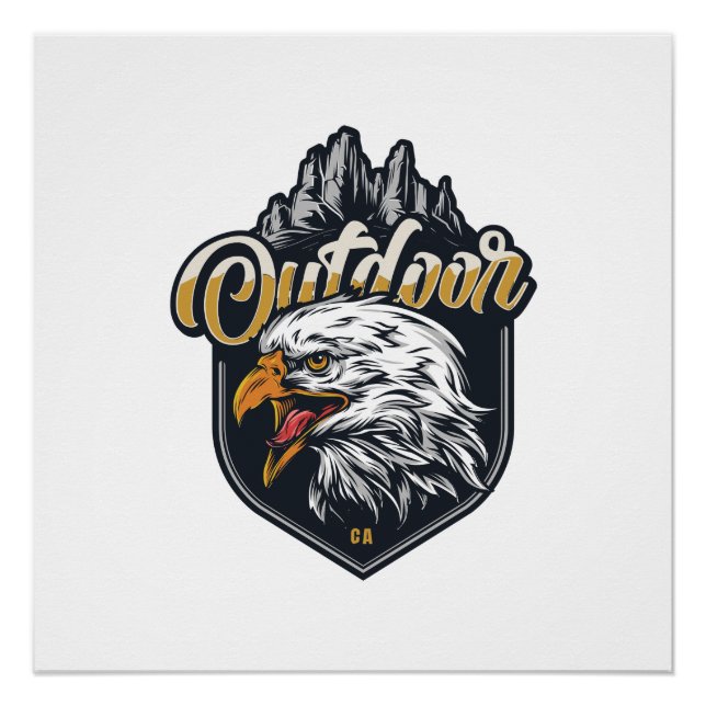 Poster Restez fort Aigle extérieur Citations motivationne (Devant)