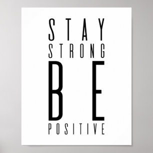 Poster Restez forts Soyez positifs   Motivation