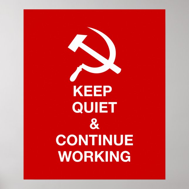 Poster Restez silencieux et continuez à travailler (Devant)
