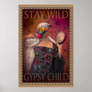 Poster Restez un enfant tzigane sauvage