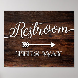 Poster RESTROOM Rustique Chic DE CETTE FAÇON Signe Imprim