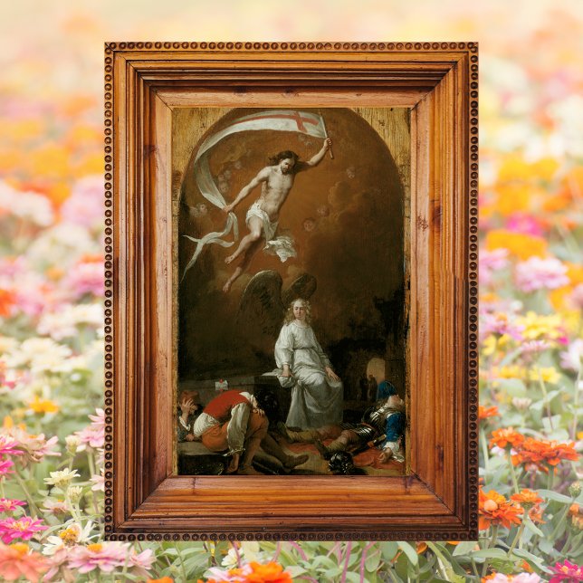 Poster Résurrection de Jésus catholique chrétien Joyeux P (Religious Christian Catholic Jesus Christ is risen Resurrection Happy Easter Poster)