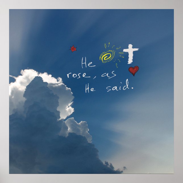 Poster Résurrection de Pâques Il Est Ressuscité Jésus Ros (Devant)