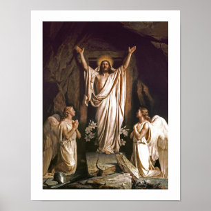 Poster Resurrection of Christ by Carl Bloch. Fine Art 