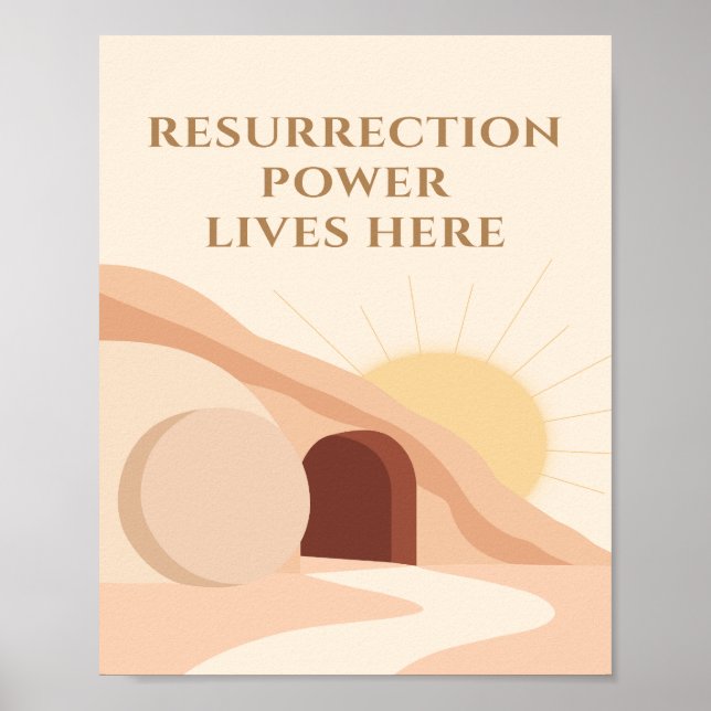 Poster Resurrection Power Lives Here Easter 2026 (Devant)