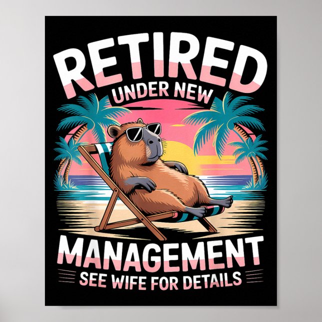 Poster Retired Under New Management See Wife Funny Retire (Devant)