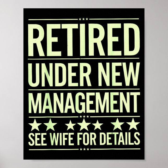 Poster Retirement Art For Men Dad Husband Retired Retirem (Devant)