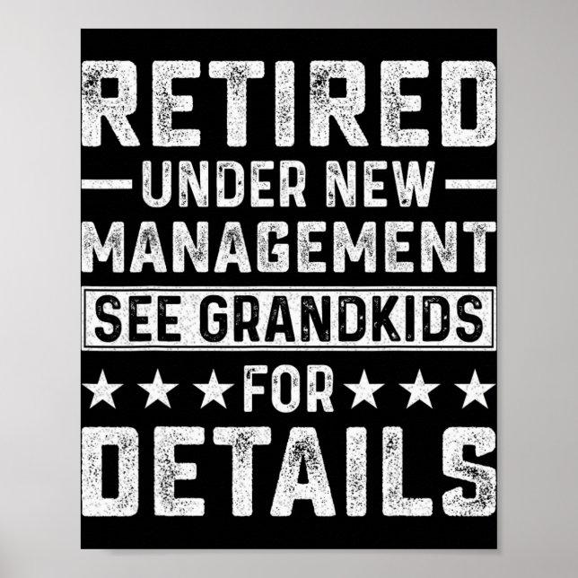 Poster Retirement Gag Party Retired Under New Management  (Devant)