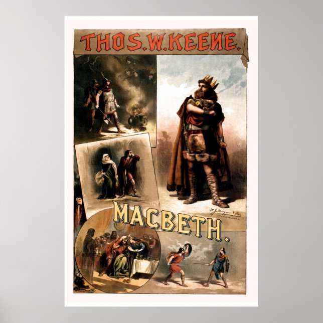 Poster retouché Vintage Shakespeare Macbeth (Devant)