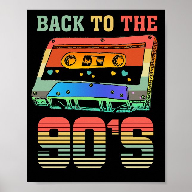 Poster Retour à la casette Retro Party 90er des années 90 (Devant)