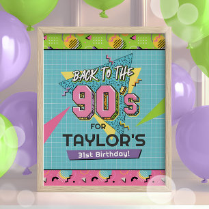 Poster Retour à la signature de fête d'anniversaire des a