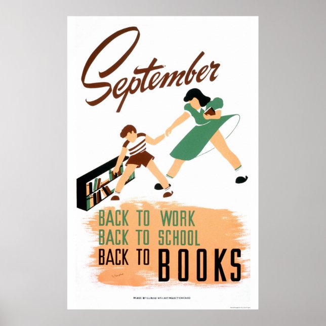 Poster Retour À L'École 1940 WPA (Devant)