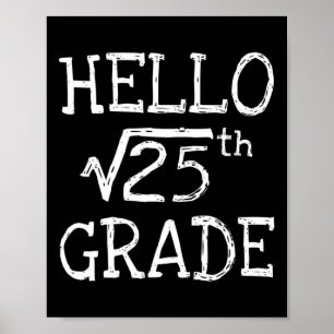 Poster Retour à l'école 5e année Racine carrée de 25 Math
