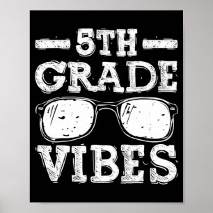 Poster Retour à l'école 5e année Vibes Premier jour Ensei