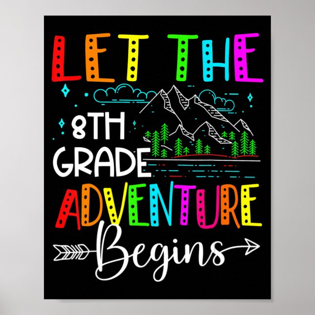 Poster Retour À L'École Amusement Laisser L'Aventure De 8 (Devant)