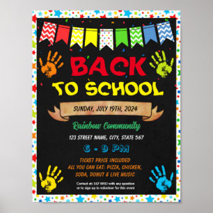 Poster Retour à l'école Approvisionnement de l'école modè