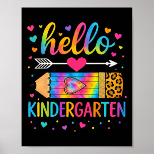 Poster Retour à l'école Bonjour la maternelle Léopard Tie
