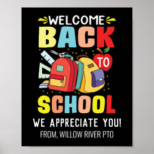 Poster Retour à l'école – Classe lumineuse et amusante
