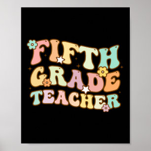 Poster Retour À L'École Enseignant De Cinquième Année Enf