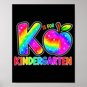 Poster Retour à l'école f est pour l'arc-en-ciel de la ma