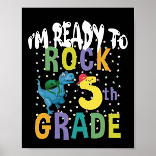 Poster Retour à l'école Je suis prêt à rocker 5e année Di