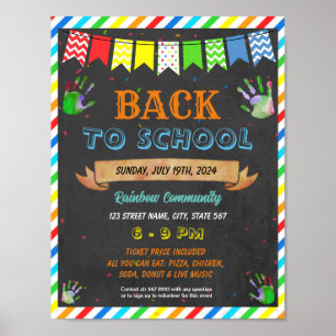 Poster Retour à l'école modèle de l'événement bash