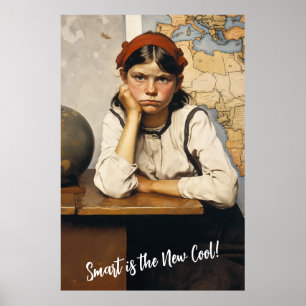 Poster Retour à l'école Norman Rockwell dessin style