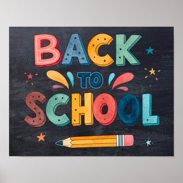 Poster Retour à l'école Panneau d'affiche imprimable (Devant)