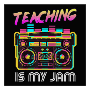 Poster Retour à l'école Rétro Enseigner est mon truc 80s
