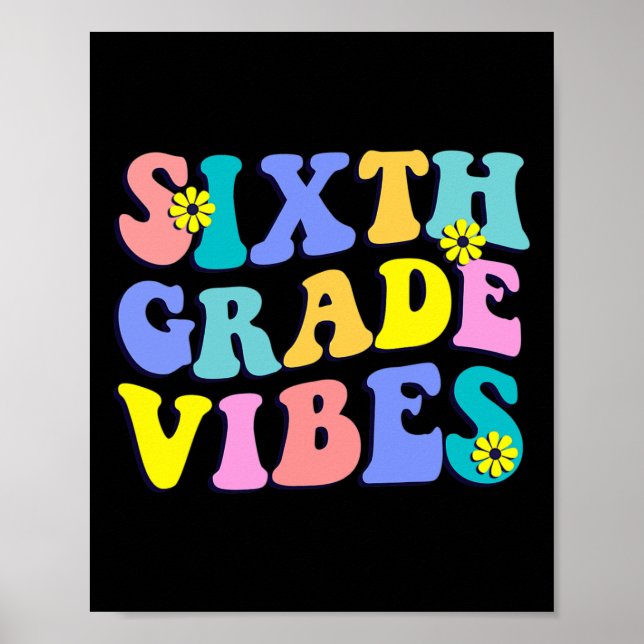 Poster Retour À L'École Vibes De Sixième Année Étudiant E (Devant)