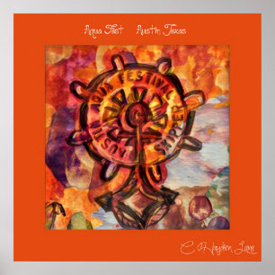 Poster Retour Austin Aqua Fest print