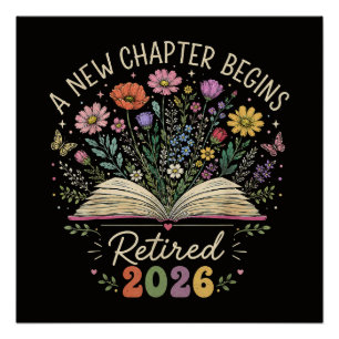 Poster Retraité 2026 Un Nouveau Chapitre Commence La Retr