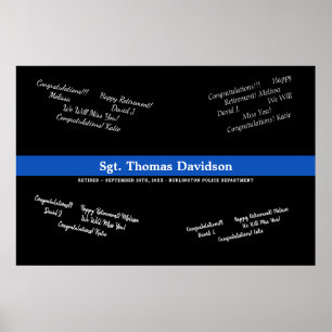 Poster Retraite d'agent de police Mince ligne bleue Livre