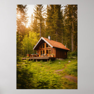 Poster Retraite de bois paisible - Cottage & Sauna Sereni