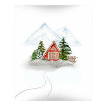 Retraite de montagne neige : Maison en bois en hiv